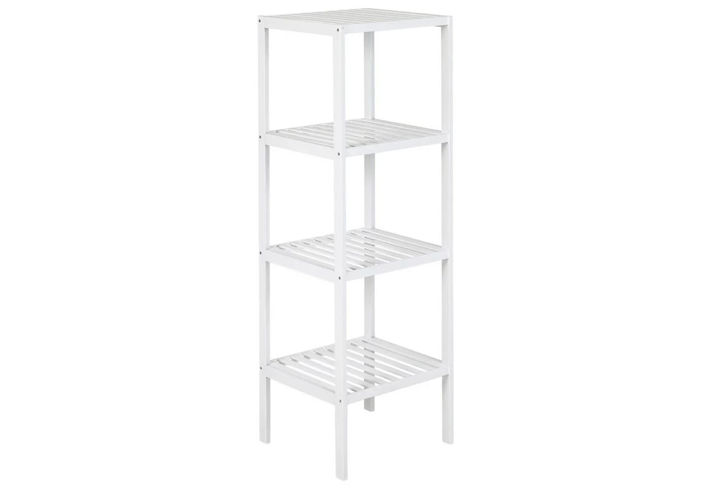 axentia Regal Bambus Standregal Weiß 4 Ablagen - Bild 2