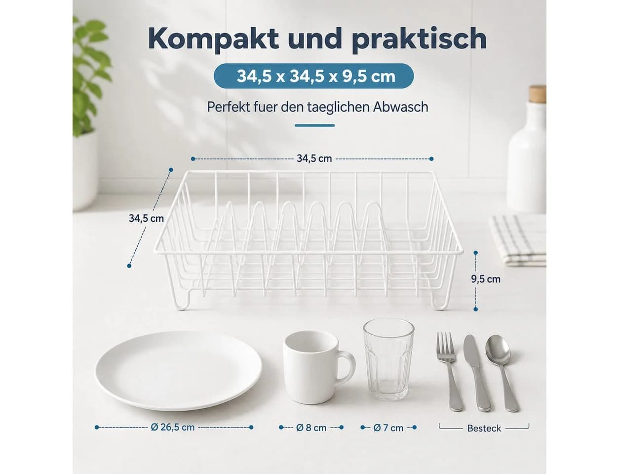 Testrut Geschirrständer Weiß Eisen-Draht - Bild 4