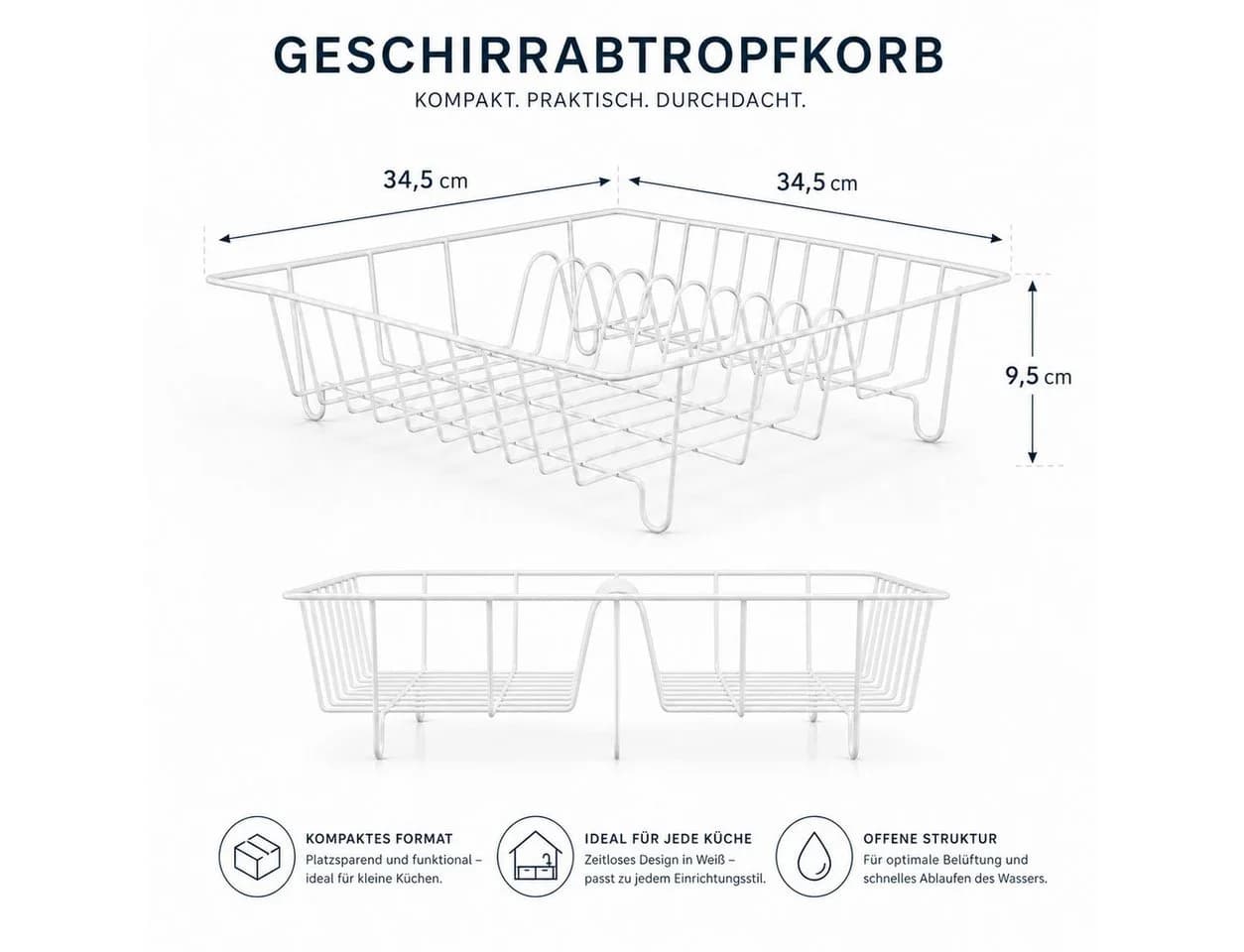 Testrut Geschirrständer Weiß Eisen-Draht - Bild 5