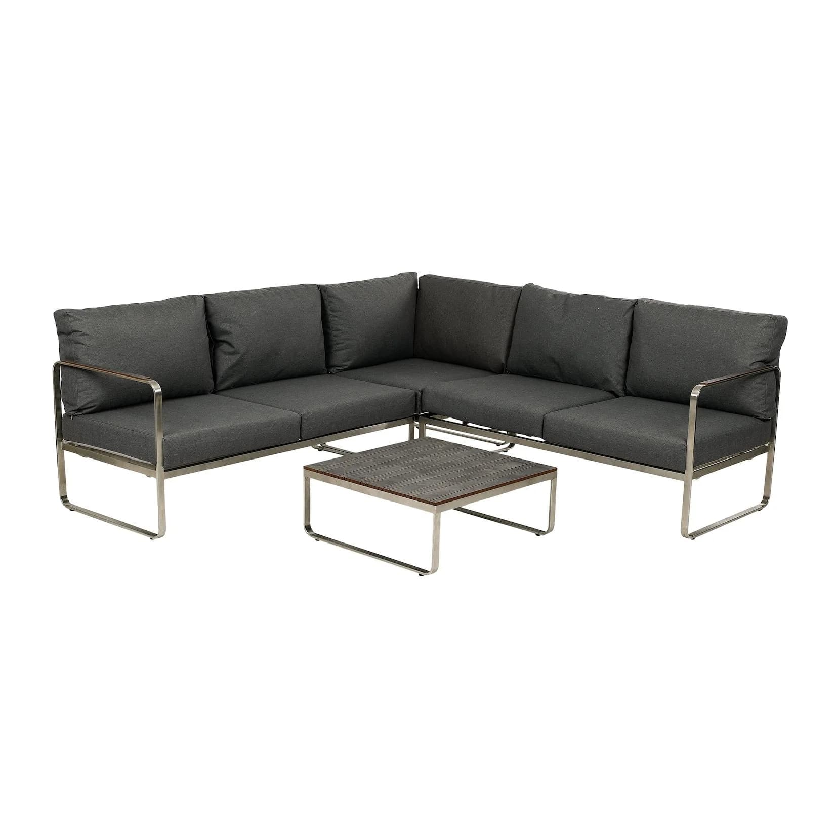 Greemotion Loungegruppe Boston 4-tlg. Ecksofa-Set mit Tisch
