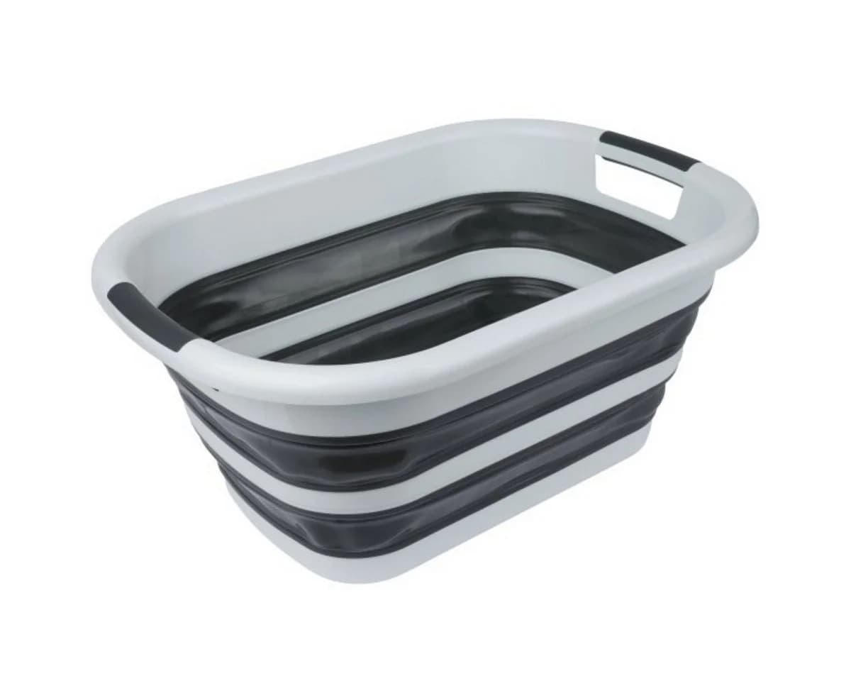 axentia Wäschekorb Universalwanne Faltbar Weiß/Grau 20L - Bild 2