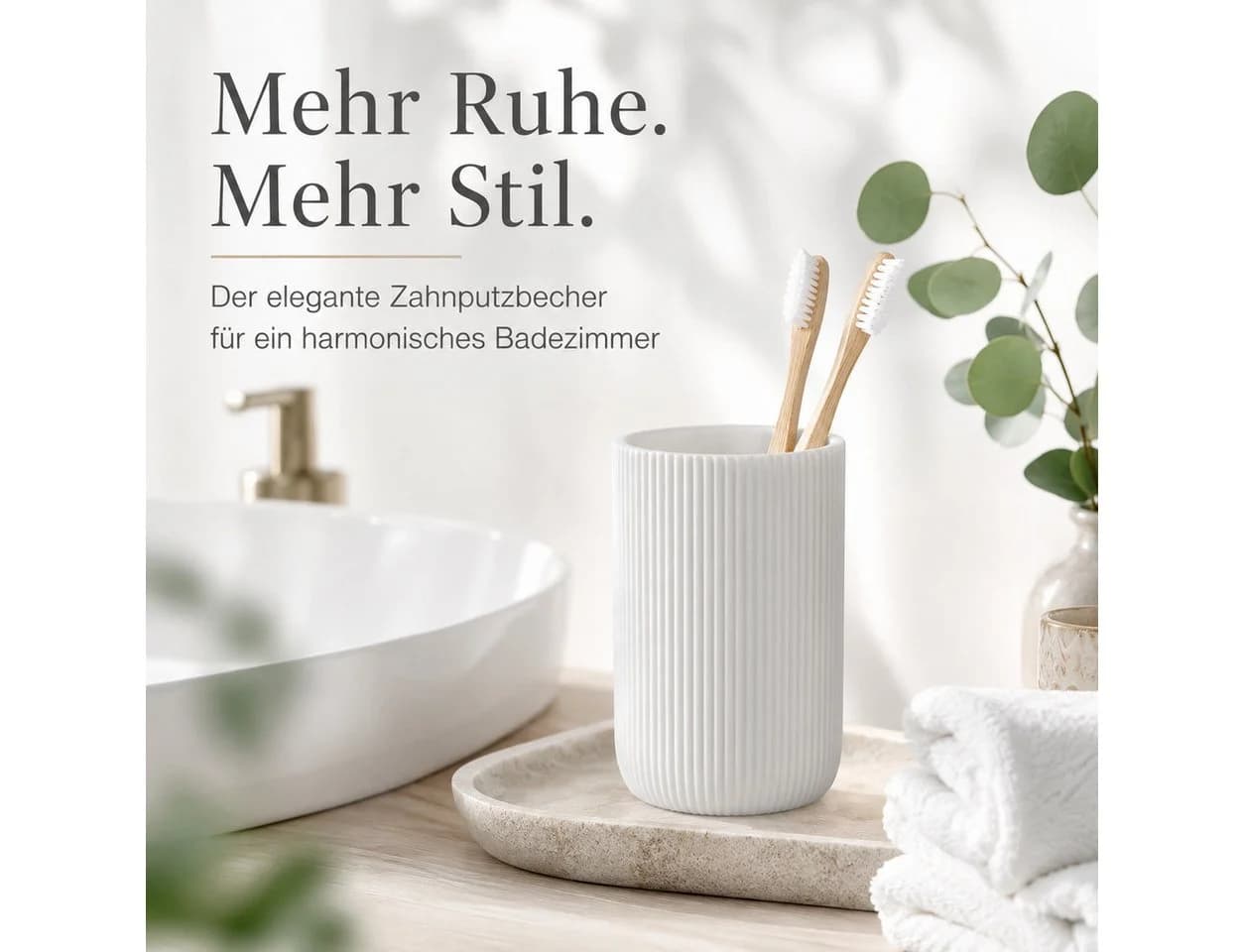 Testrut Zahnputzbecher Samos Weiß Polyresin - Bild 4
