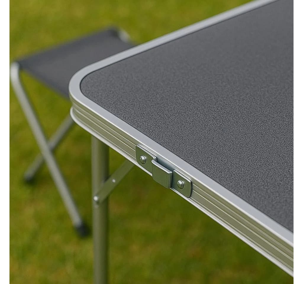 Greemotion Campingtisch Faro Set 5-tlg. Anthrazit Aluminium Klappbar - Bild 5