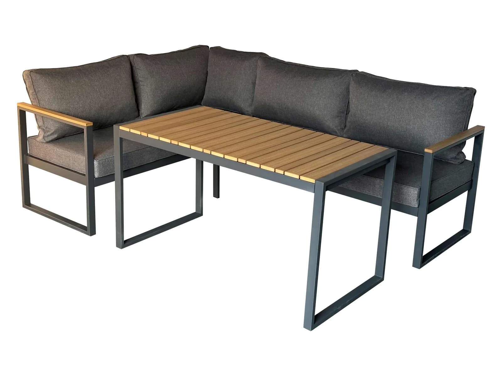Lounge-Set greemotion TOLEDO Schwarz-Grau Aluminium