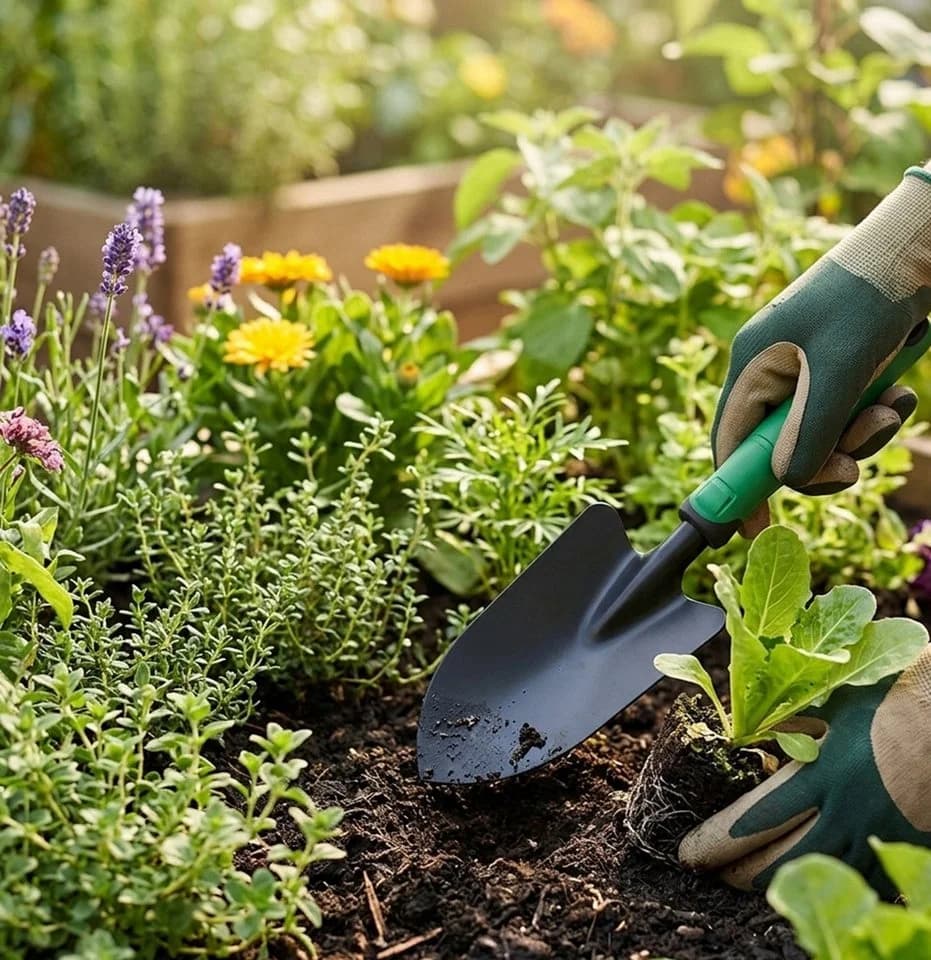 Greemotion Blumenkelle Stahl Ergonomischer Griff Grün Schwarz