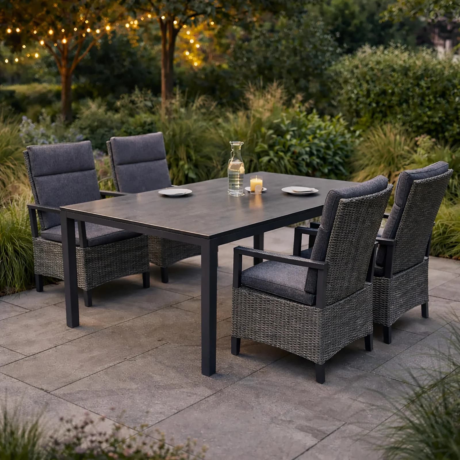Lounge-Set greemotion BRISBANE 1 Anthrazit Aluminium 5-tlg.