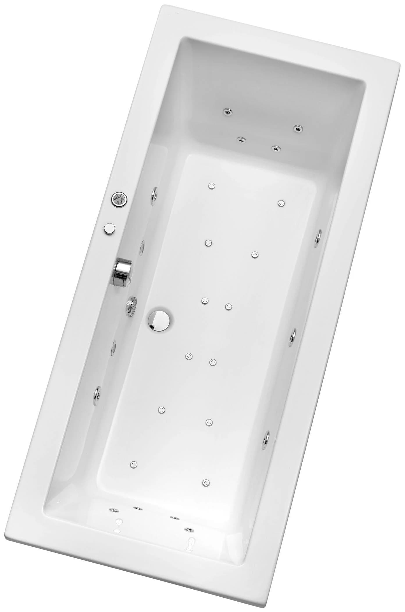 Whirlpool-Badewanne OTTOFOND "Cubic" Weiß 190x90 cm Sanitäracryl