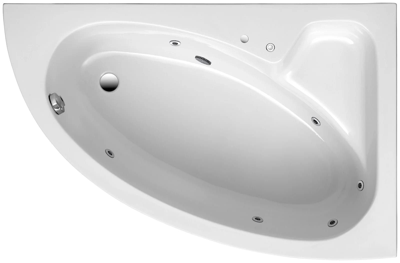 OTTOFOND Whirlpool-Badewanne Salinas A weiß asymmetrisch Sanitäracryl