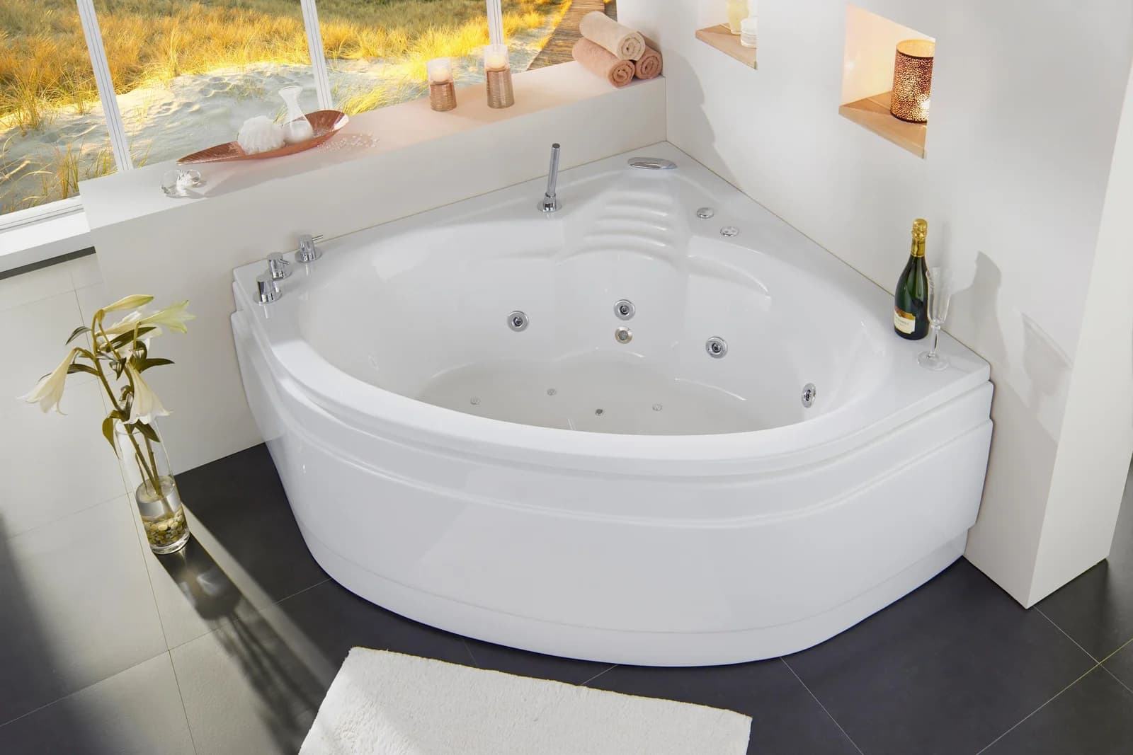 Whirlpool-Badewanne OTTOFOND "St. Lucia" Weiß Sanitäracryl