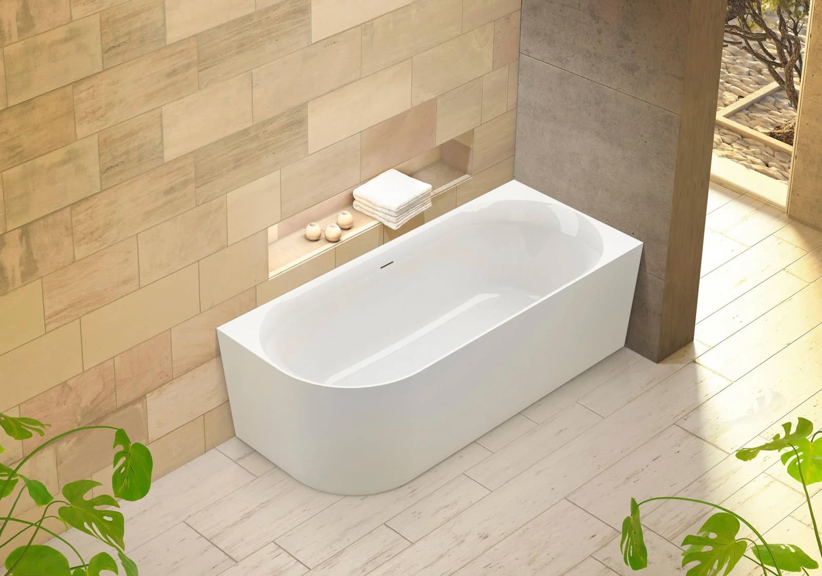 Badewanne OTTOFOND Mince Corner links 180 cm Weiß Sanitäracryl