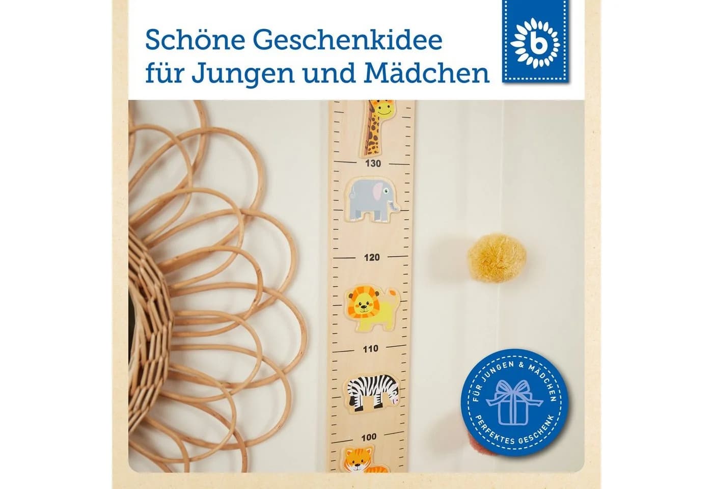 BIECO Kinder Messlatte Holz Zoo-Design Größenmesser - Bild 5