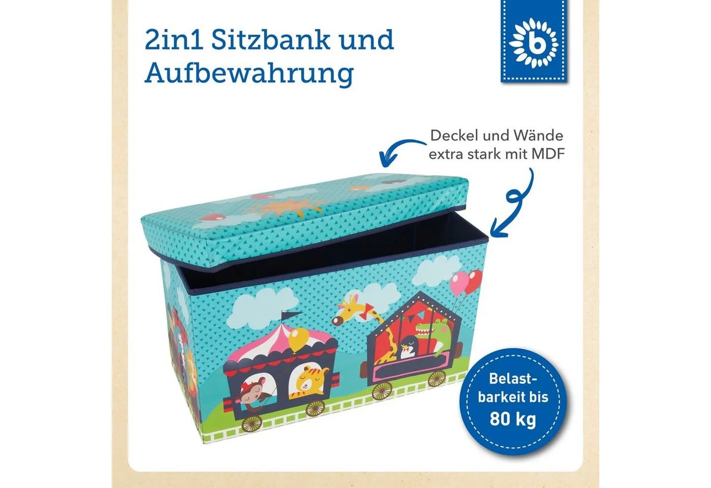 BIECO Spielzeugtruhe 60L, faltbar Spielzeugkiste - Bild 4