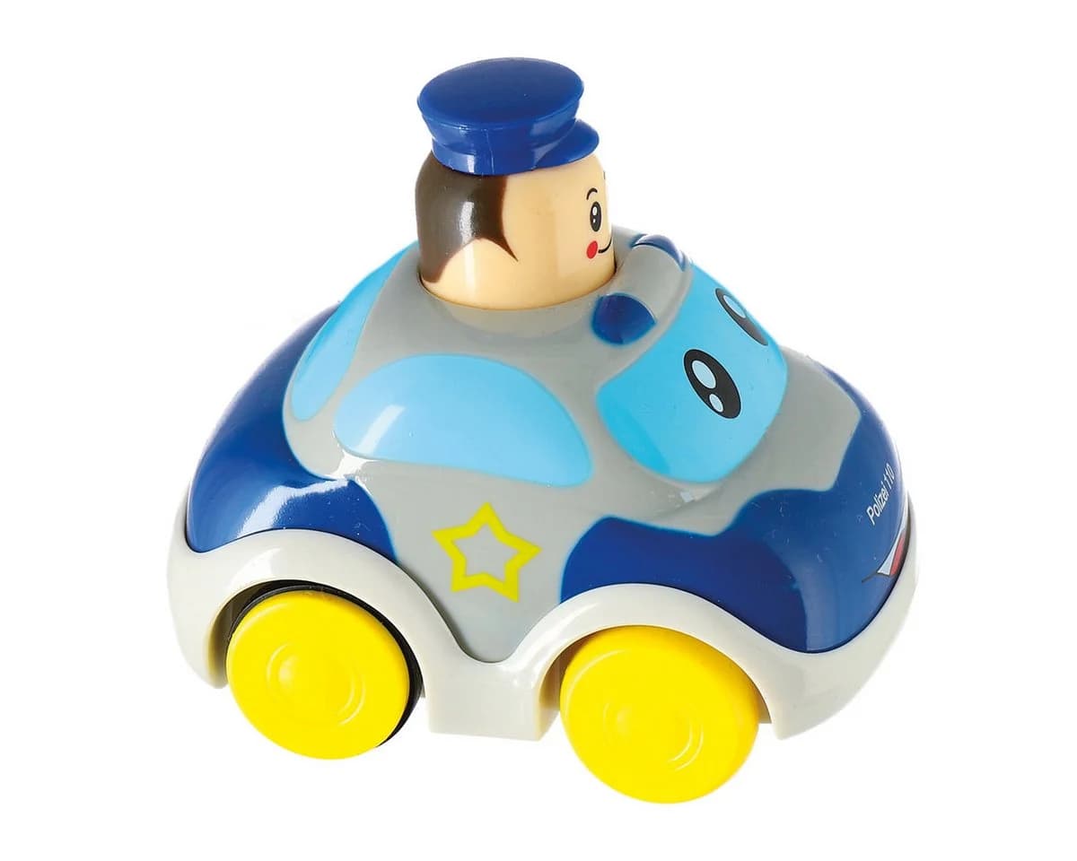 BIECO Lernspielzeug Auto Drück & Los Polizei Spielzeug Blau