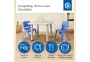 BIECO Kinderstuhl Blau Stapelbar & Kippsicher bis 80 kg Bild 5
