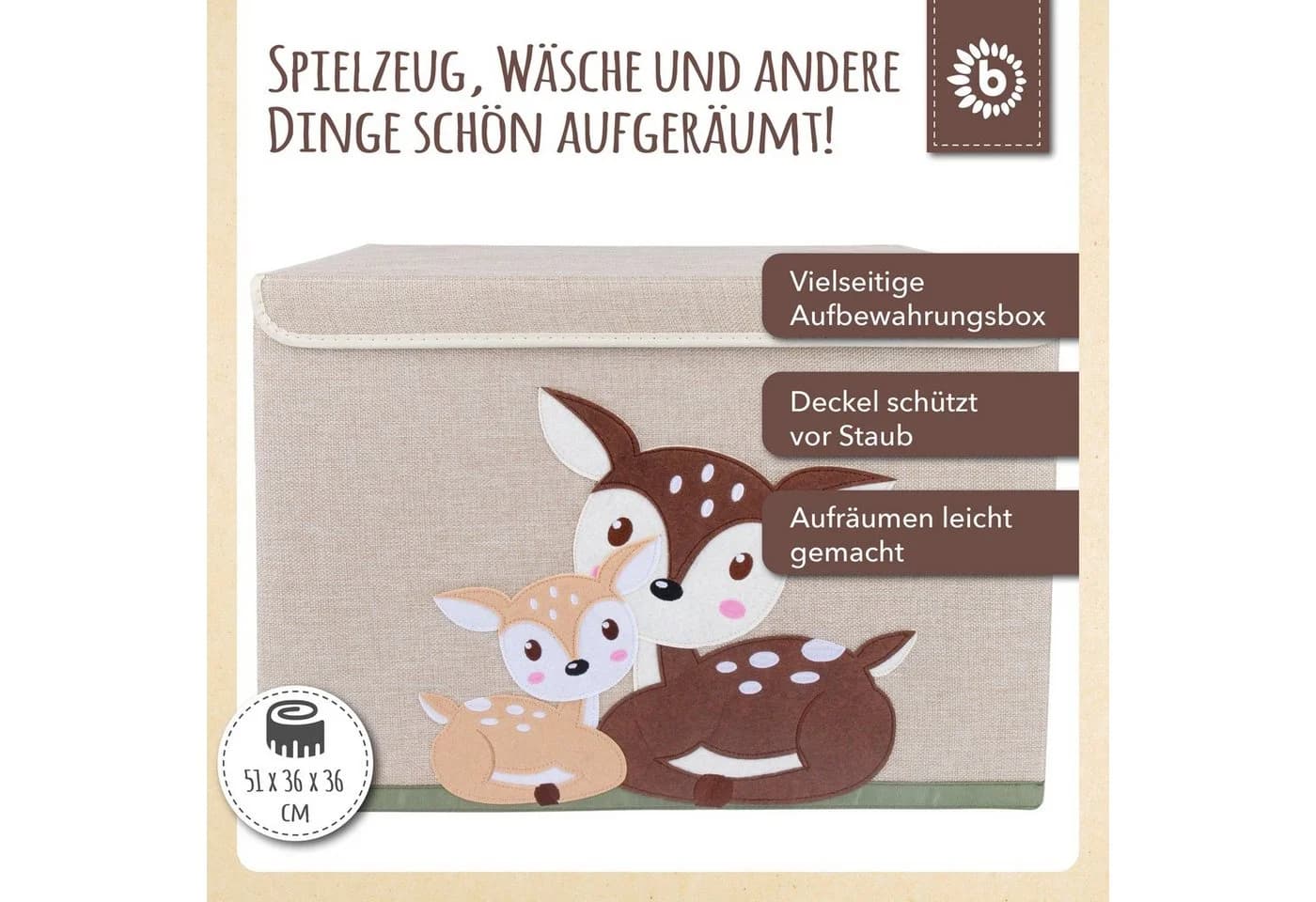 BIECO Spielzeugtruhe 65L Faltbar Aufbewahrungsbox mit Deckel