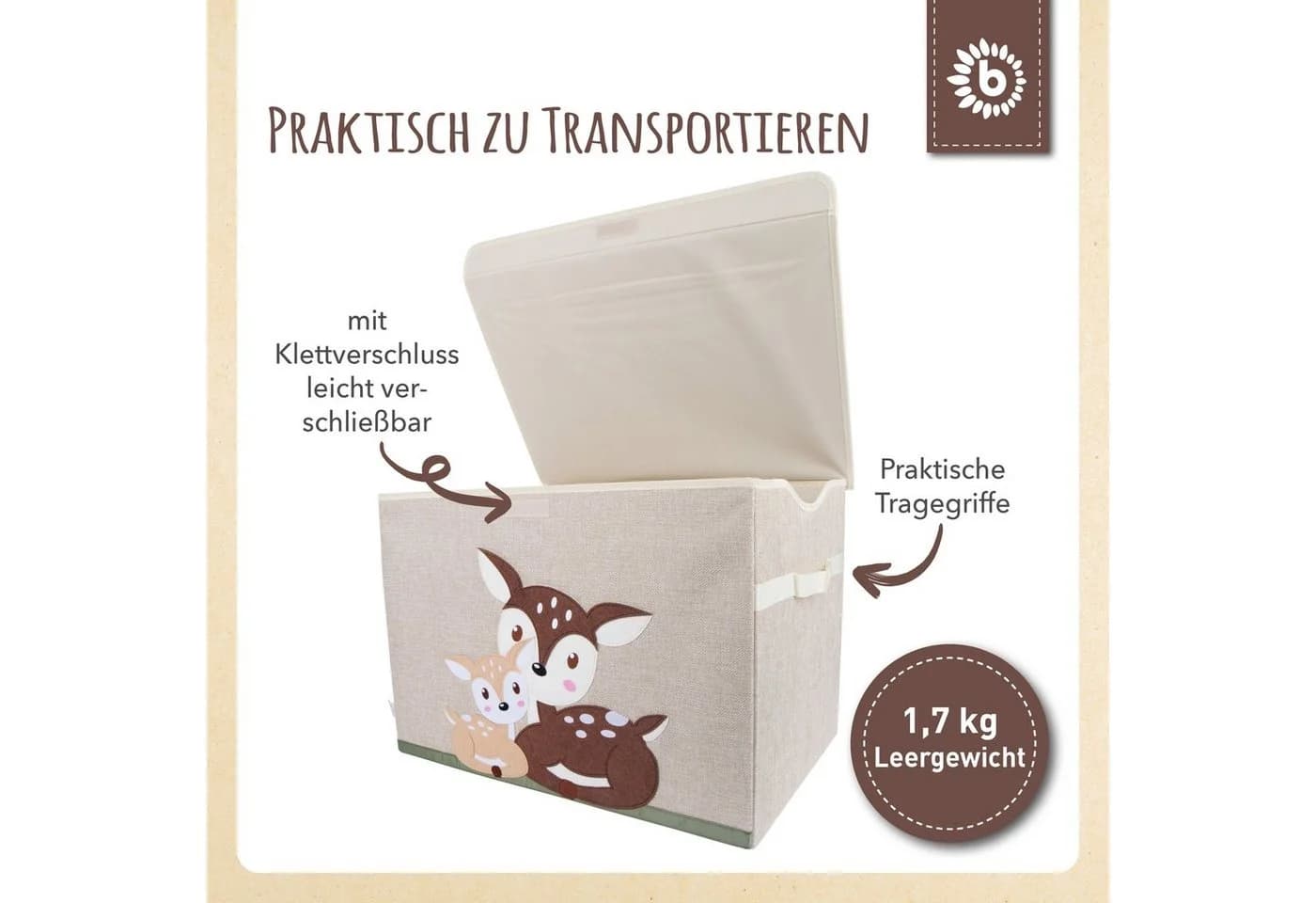 BIECO Spielzeugtruhe 65L Faltbar Aufbewahrungsbox mit Deckel - Bild 4