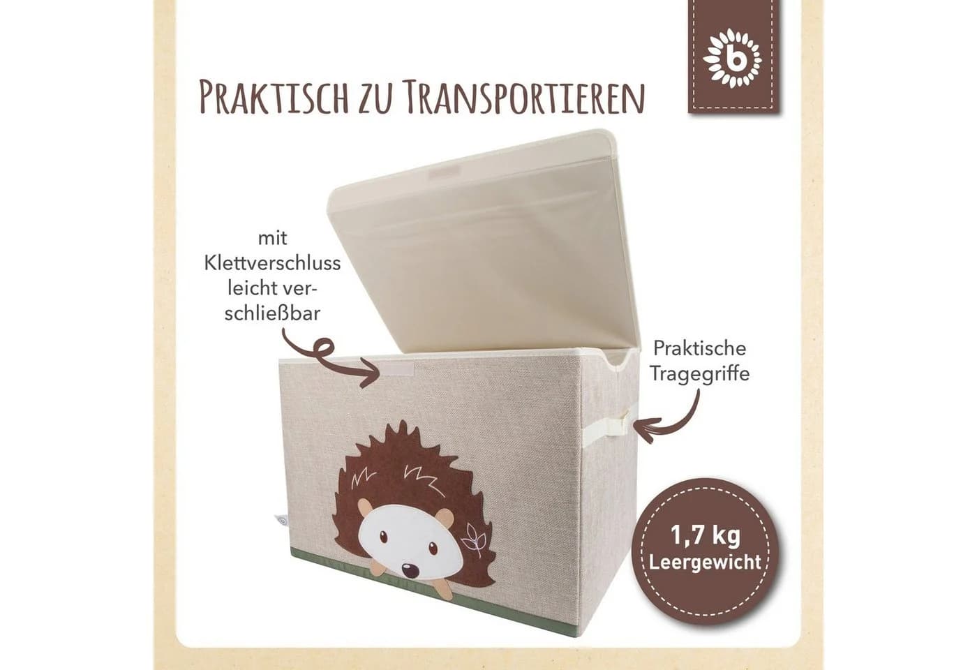 BIECO Spielzeugtruhe 65L Beige Faltbar - Bild 4