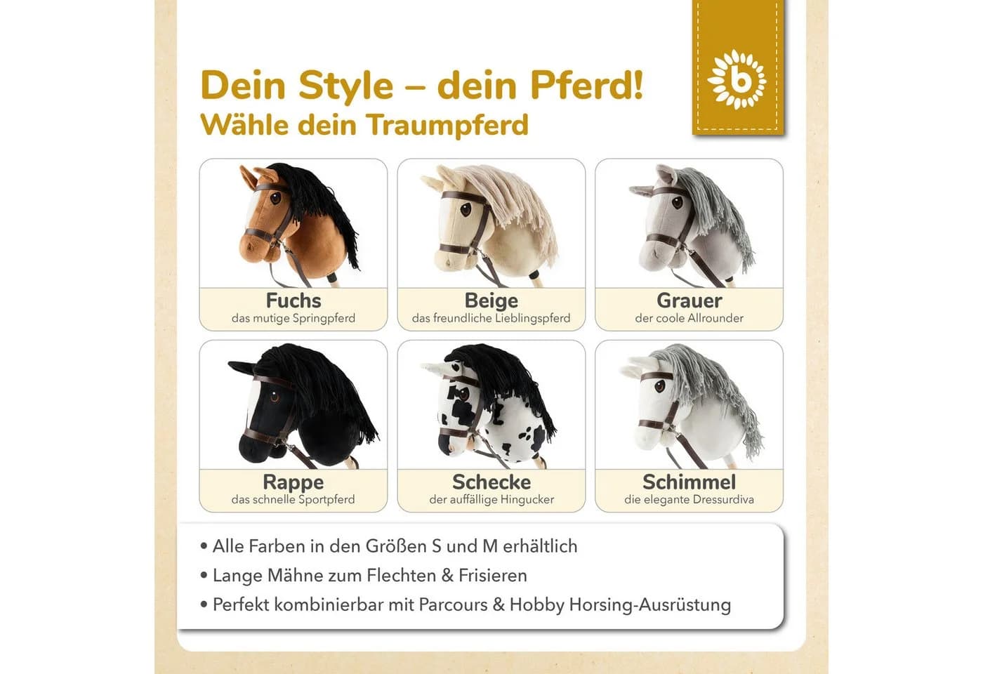 BIECO Steckenpferd Hobby Horse Rappe Schwarz Größe M - Bild 4