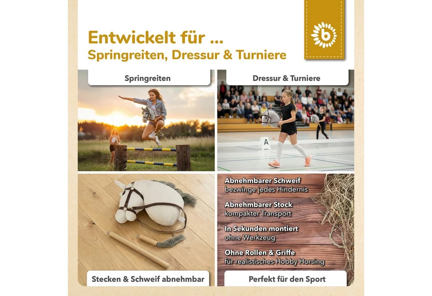 BIECO Steckenpferd Hobby Horse Schimmel Größe M - Bild 5