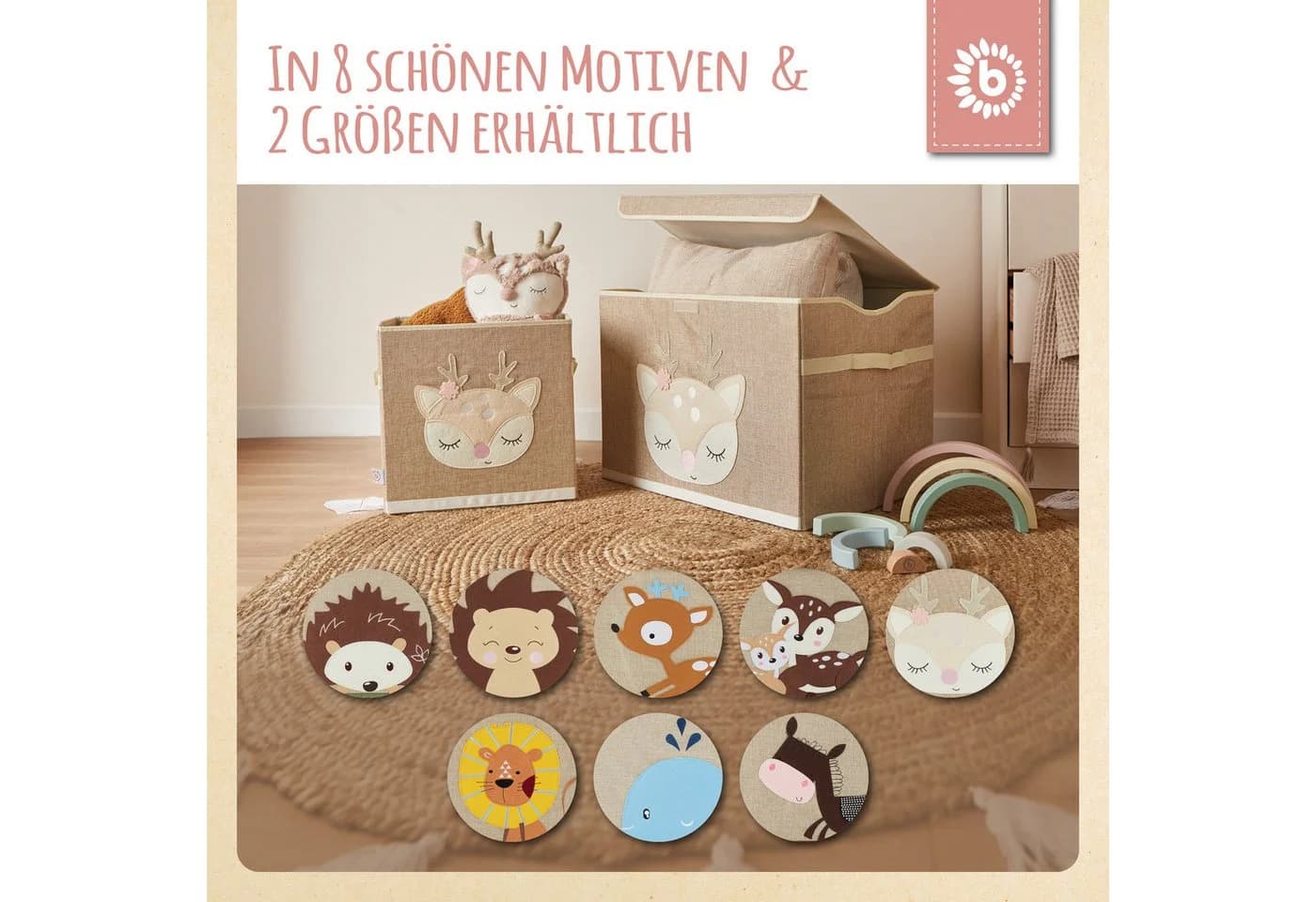 BIECO Spielzeugtruhe Aufbewahrungsbox Kinder Reh 36L faltbar - Bild 5