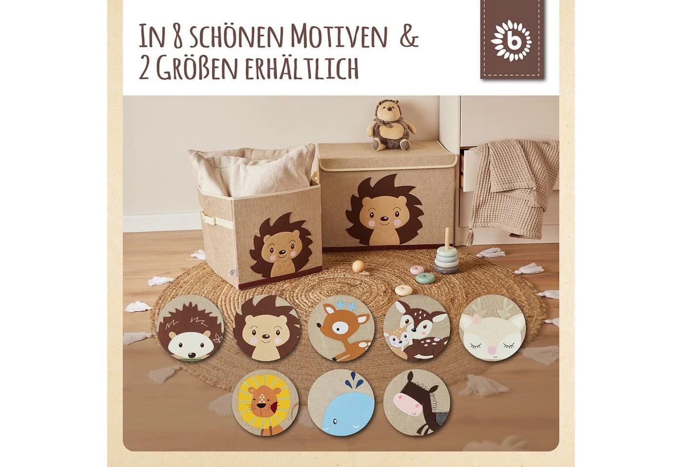 BIECO Spielzeugtruhe Aufbewahrungsbox Kinder Igel 36L faltbar - Bild 5