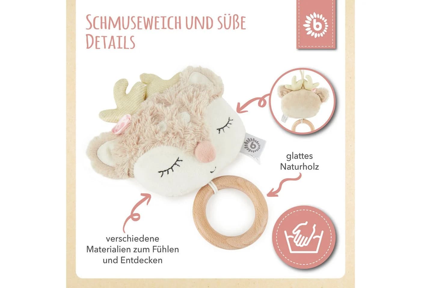 BIECO Spieluhr Brahms Wiegenlied Rosa Plüsch - Bild 4