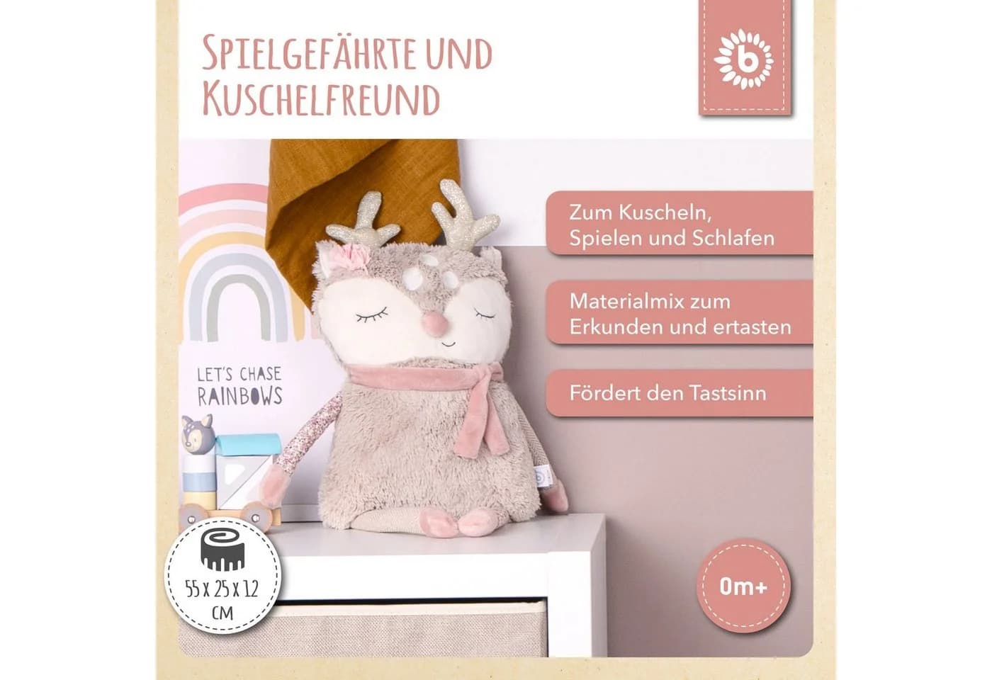 BIECO Plüsch Reh Kuscheltier Baby ca. 55 cm