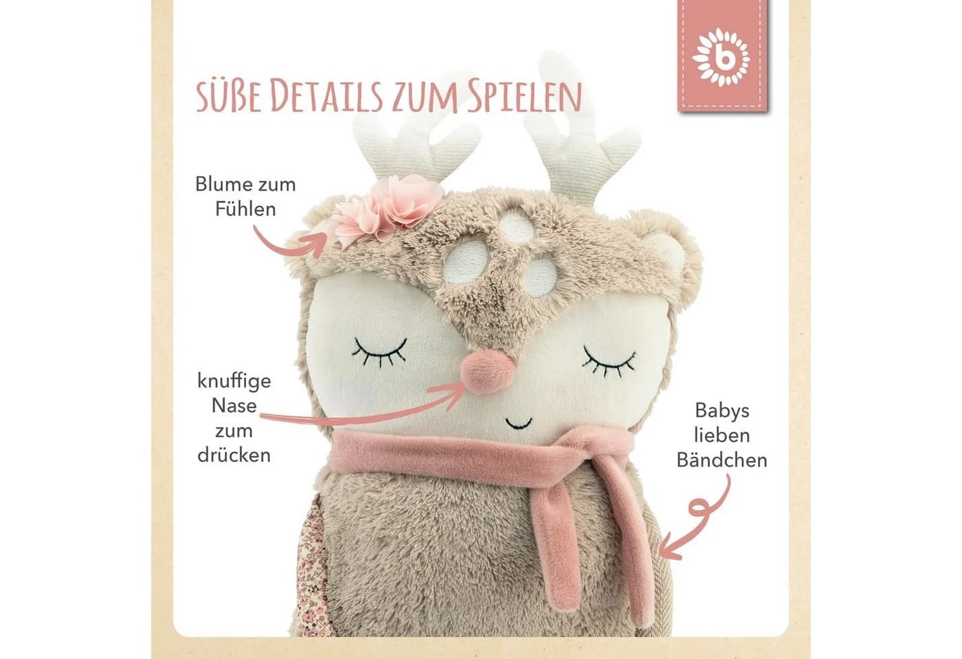 BIECO Plüsch Reh Kuscheltier Baby ca. 55 cm - Bild 3