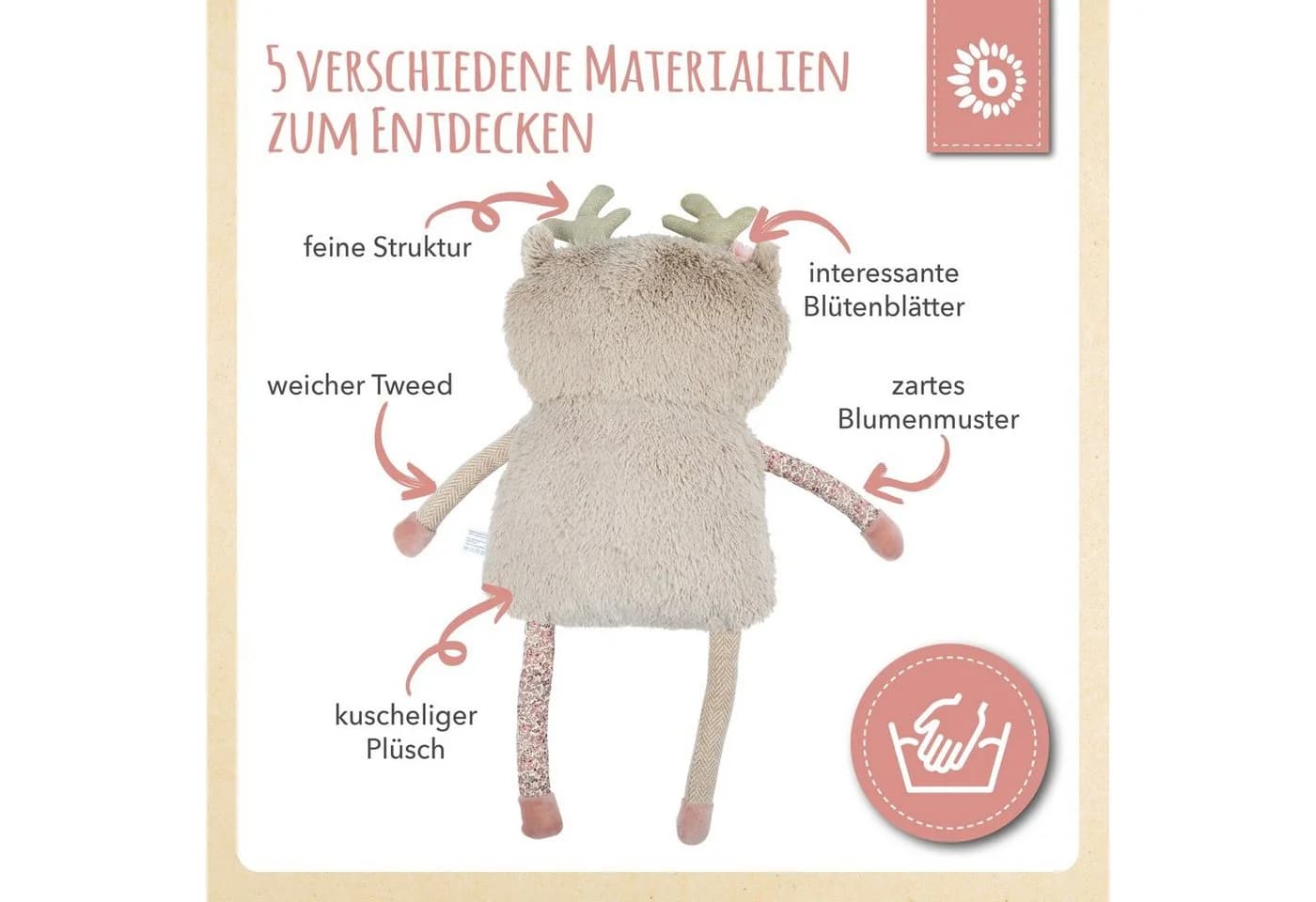 BIECO Plüsch Reh Kuscheltier Baby ca. 55 cm - Bild 4
