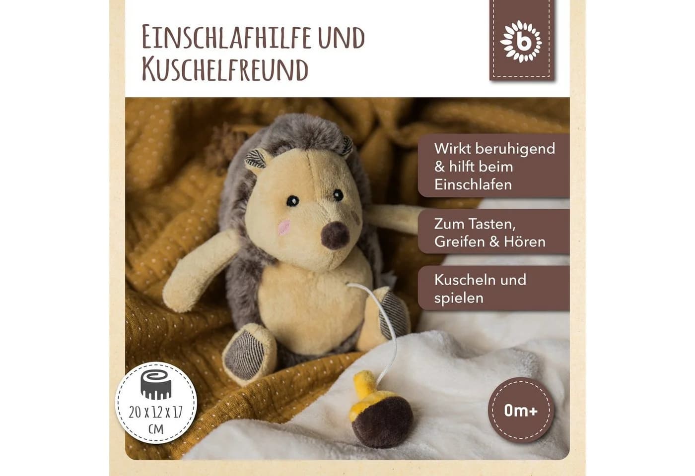 BIECO Spieluhr Igel Plüsch mit Wiegenlied