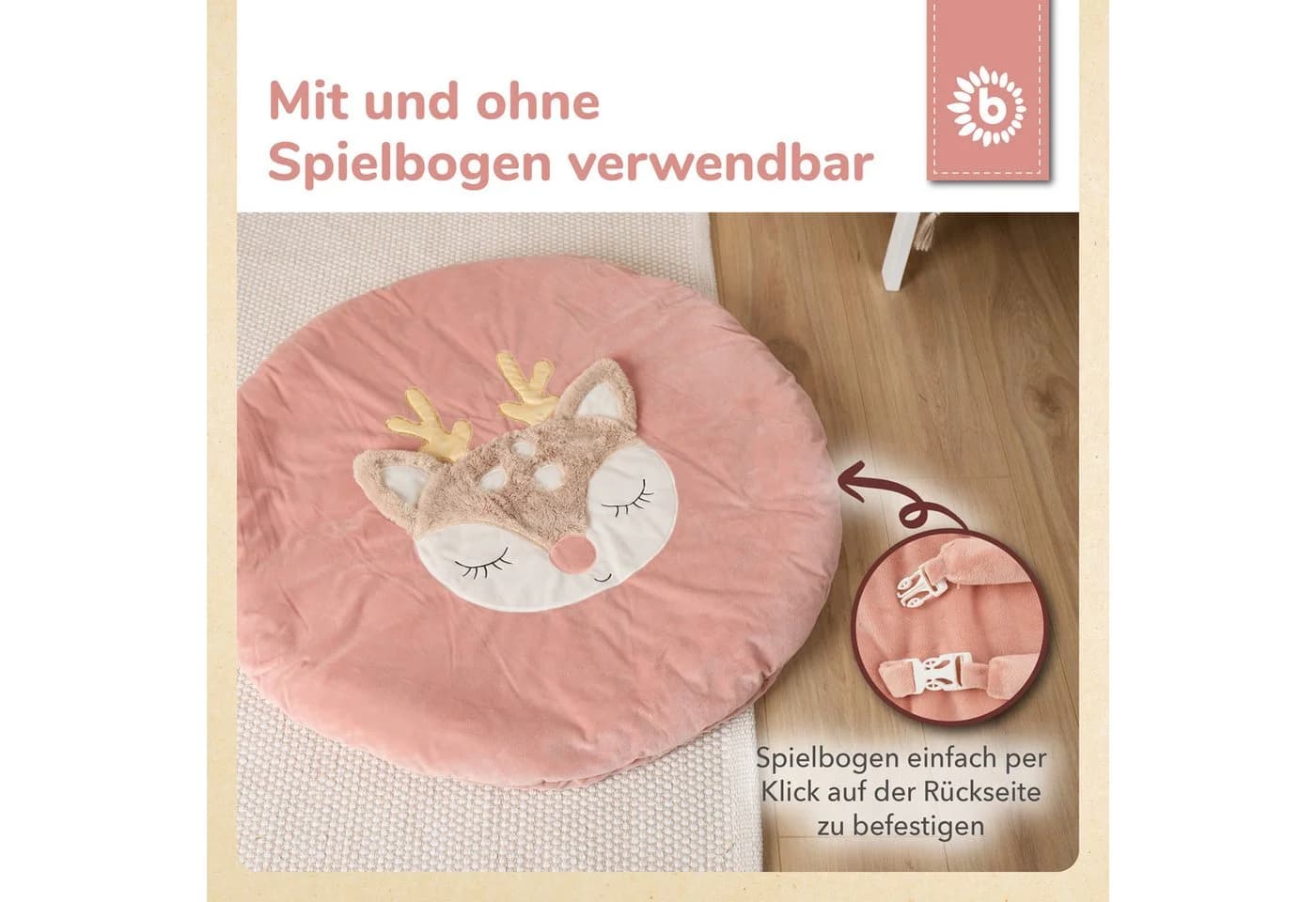 BIECO Baby Gym Spieldecke mit Activitybogen Reh Ella Rosa - Bild 4