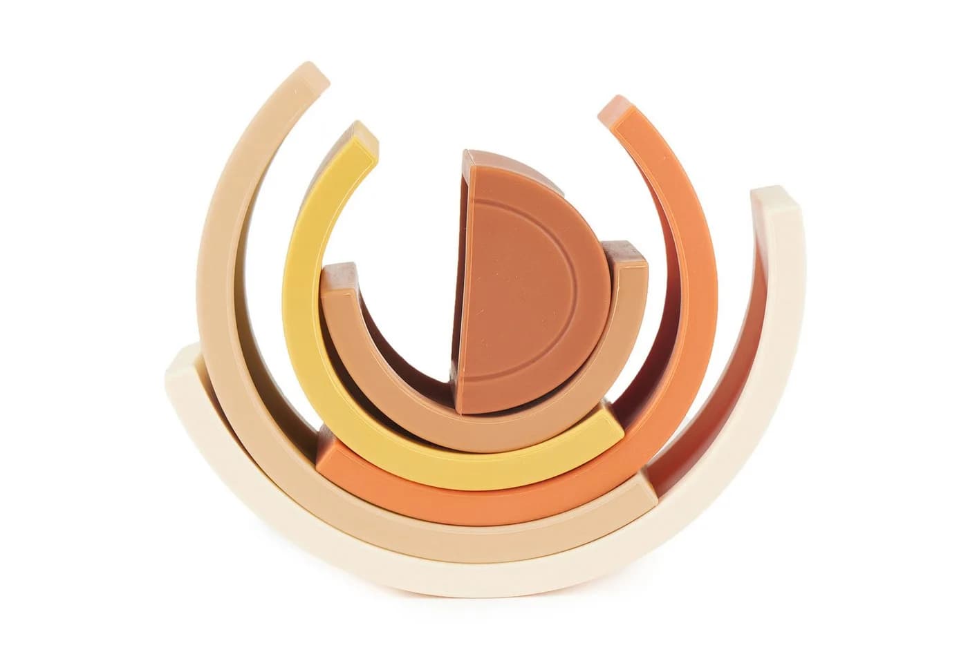 BIECO Stapelspielzeug Silikon Regenbogen Chocolate Bliss 6-teilig