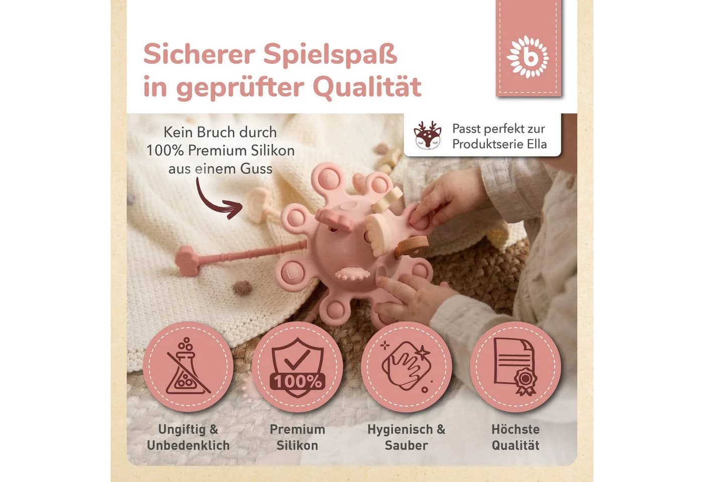 BIECO Silikon Activity Montessori Spielzeug Baby Stapelspielzeug - Bild 5