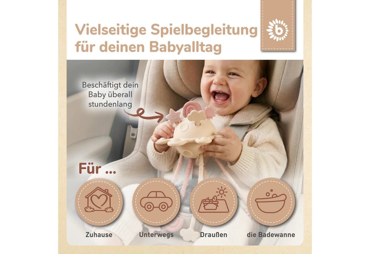 BIECO Silikon Activity Montessori Stapelspielzeug Baby - Bild 3
