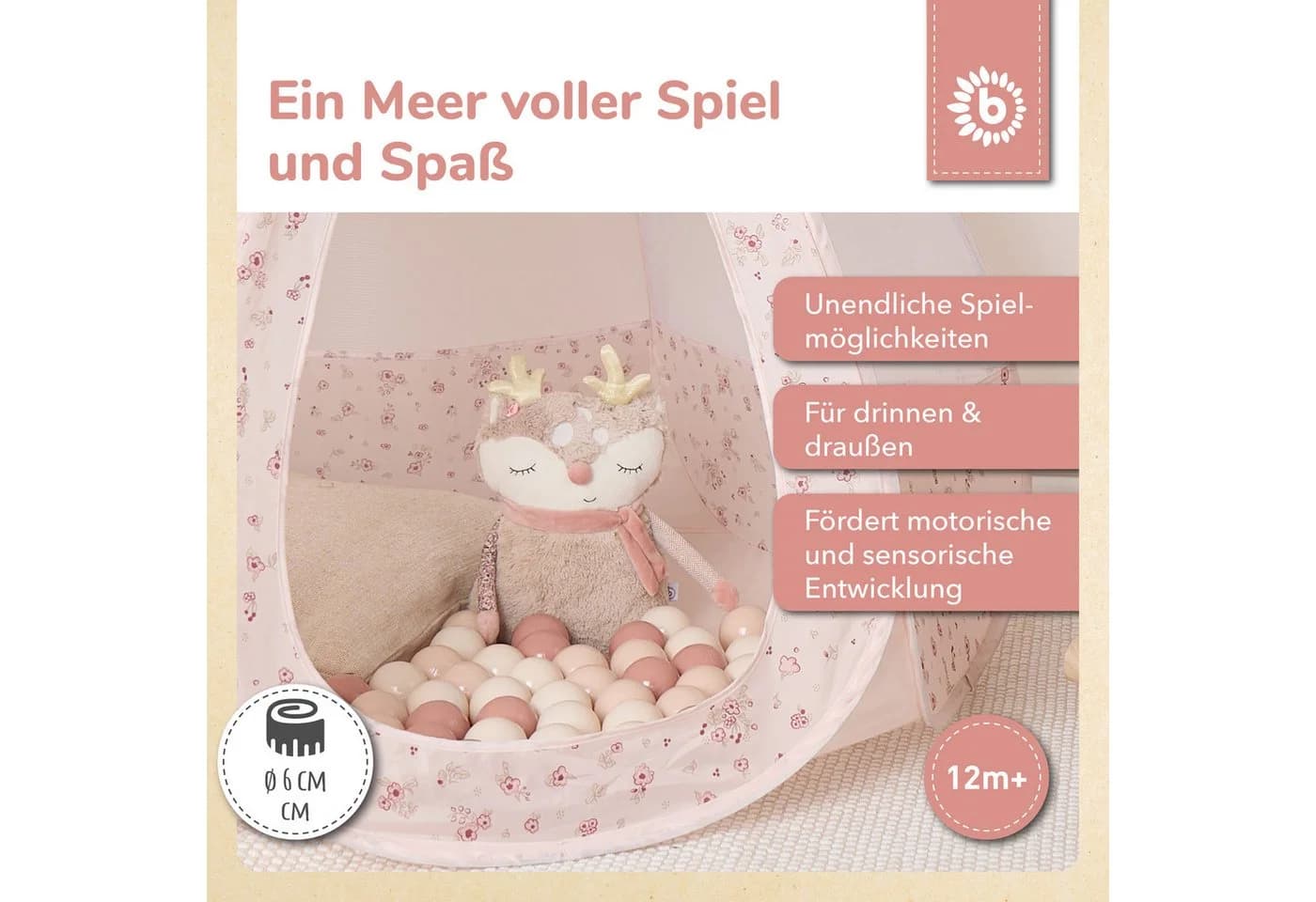 BIECO Bällebad Dreamy Flowers 100 Bälle Kinder Spielzeug - Bild 3