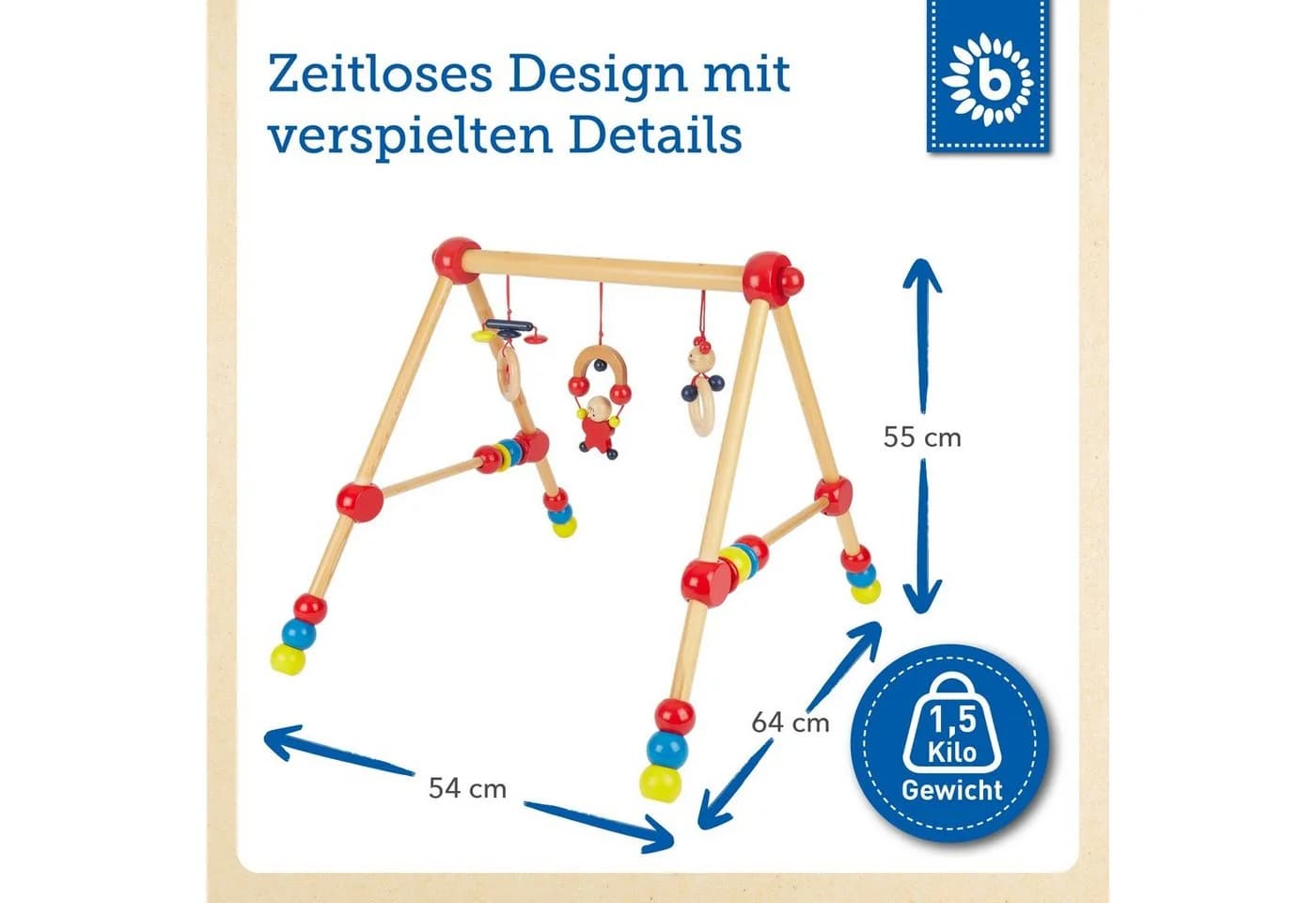 BIECO Baby Gym Spieltrapez höhenverstellbar Holz Bunt - Bild 4