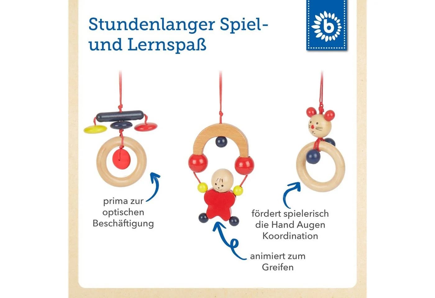 BIECO Baby Gym Spieltrapez höhenverstellbar Holz Bunt - Bild 5