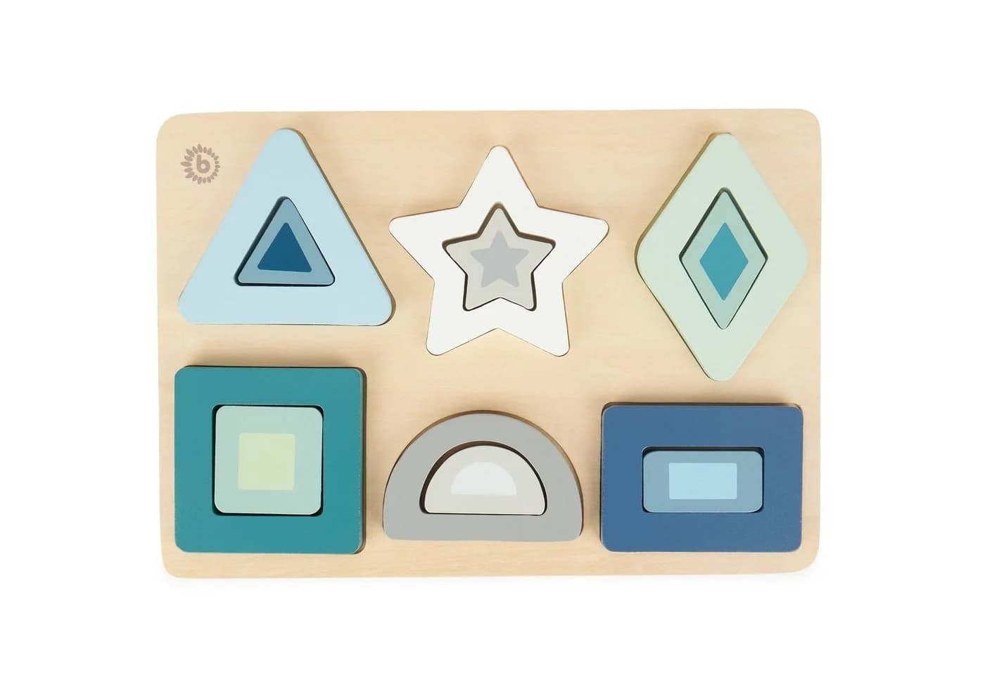 BIECO Steckpuzzle Holz Geometrische Formen Puzzle Baby Holzspielzeug - Bild 2
