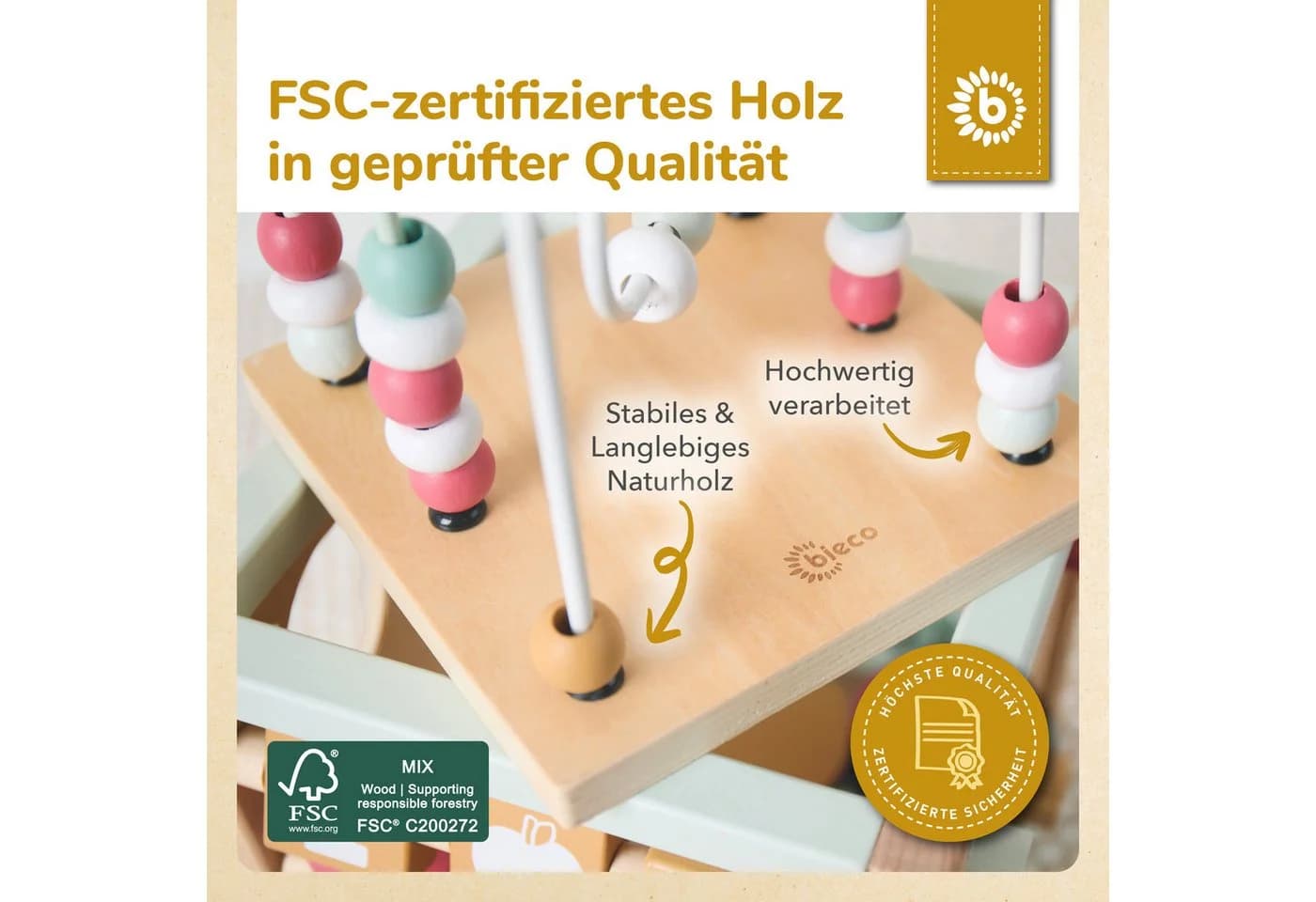 BIECO Motorikwürfel Berry Holz FSC® - Bild 5