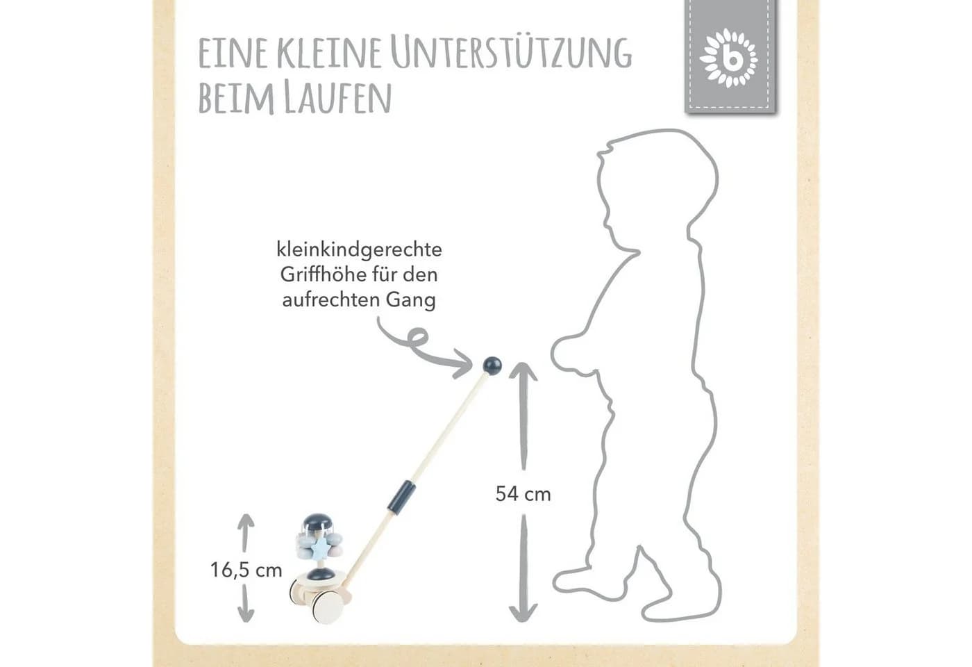 BIECO Schiebespielzeug Holz Stern-Karussell Lauftier ab 1 Jahr - Bild 4