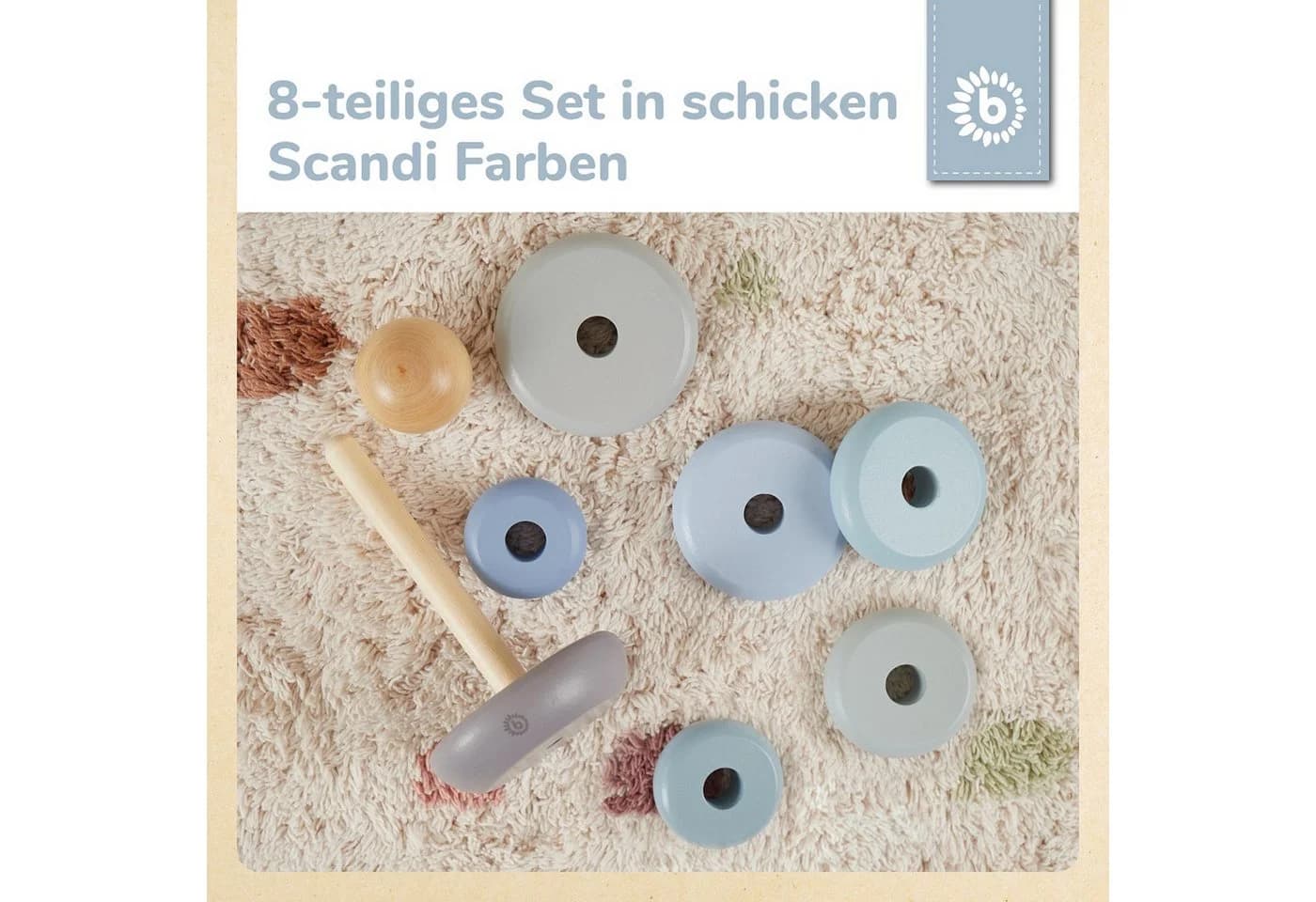 BIECO Stapelturm Baby Holz 19cm Steckspiel ab 1 Jahr - Bild 4