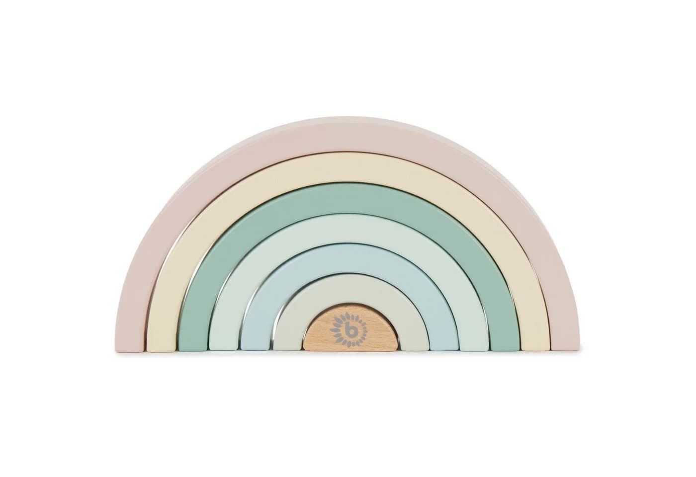 BIECO Stapelspielzeug Regenbogen 7-tlg. Holz Pastellfarben - Bild 2