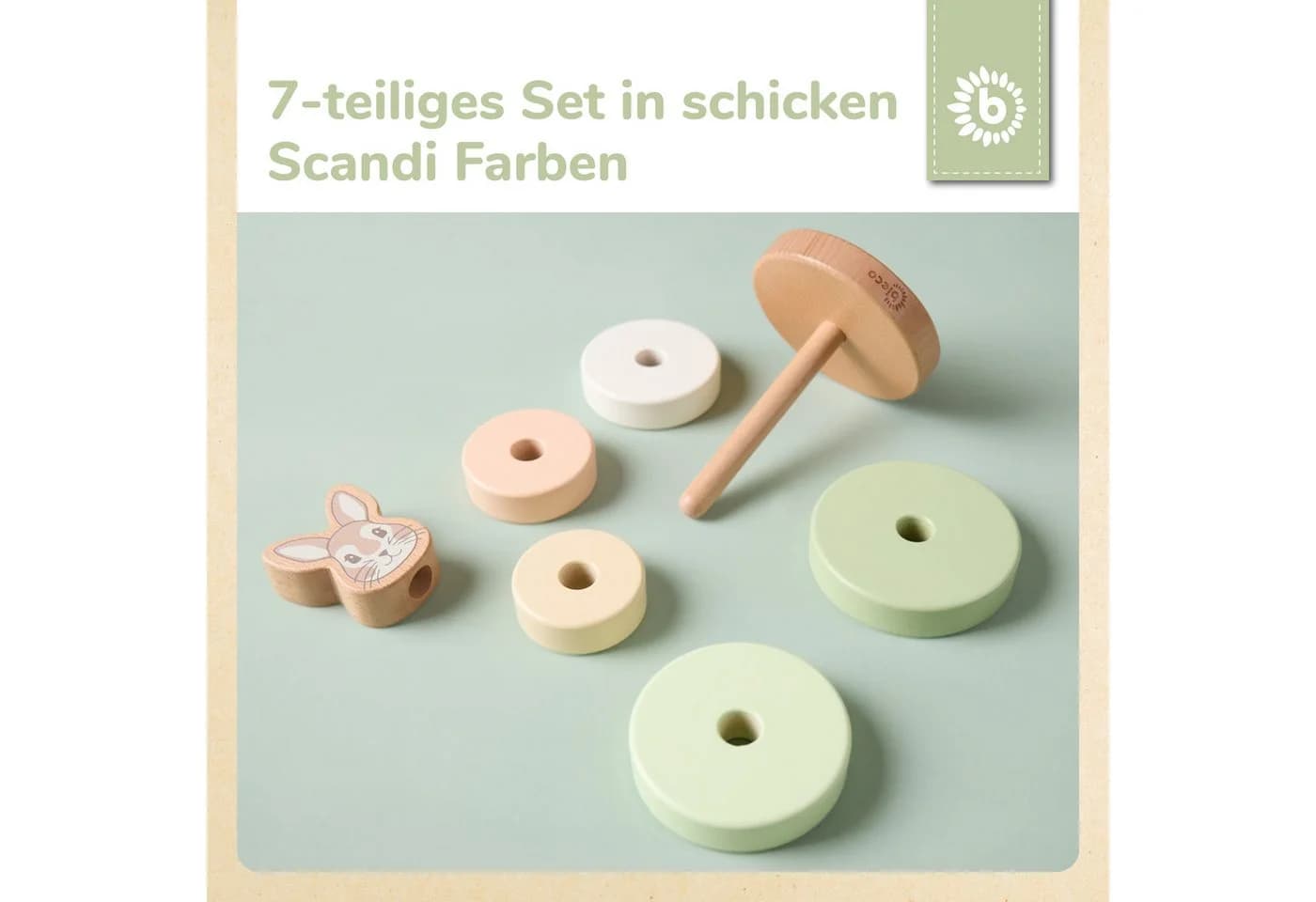 BIECO Stapelturm Baby Hase Holzspielzeug FSC-zertifiziert - Bild 4