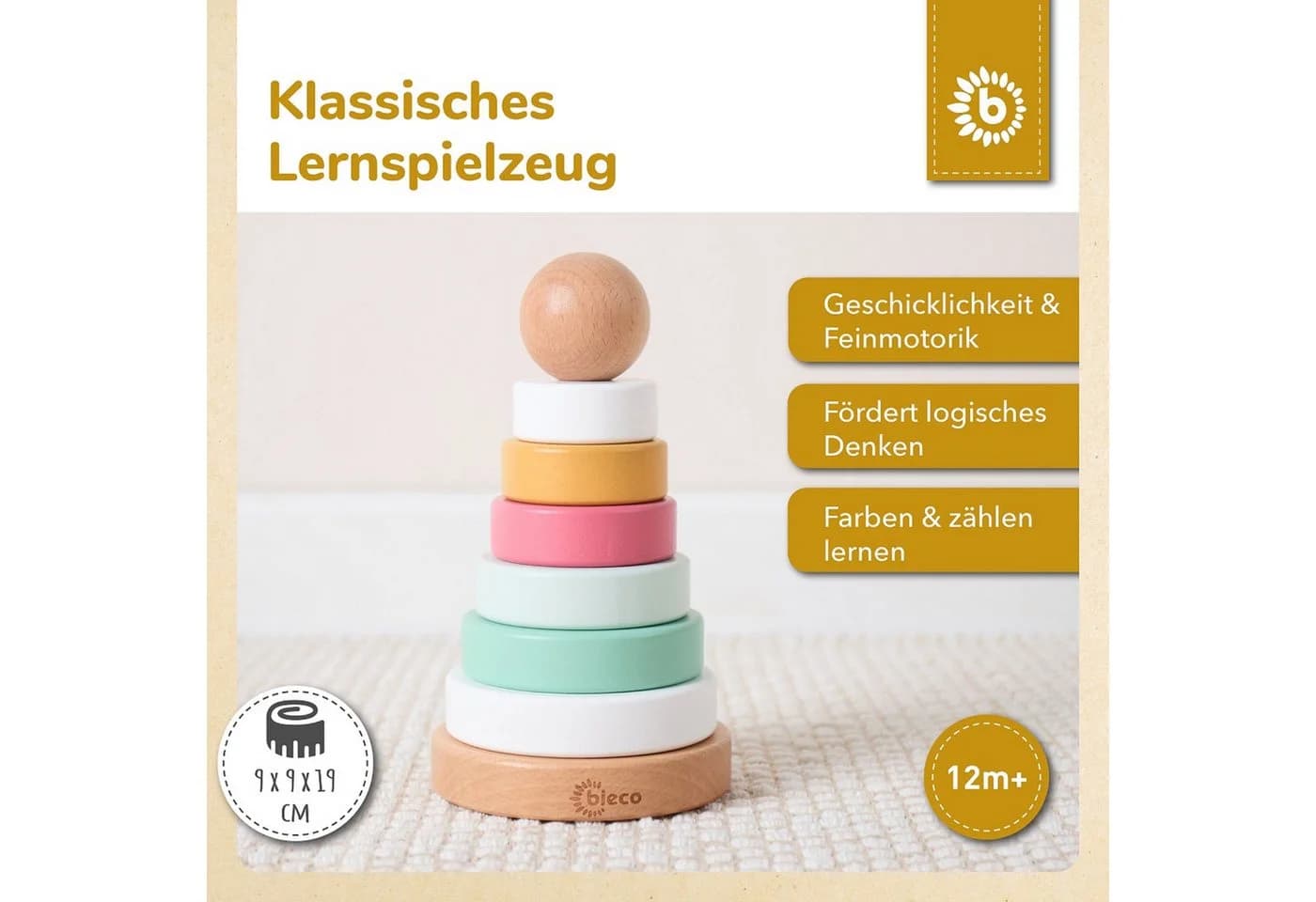 BIECO Stapelturm Berry FSC Holz Stapelspielzeug