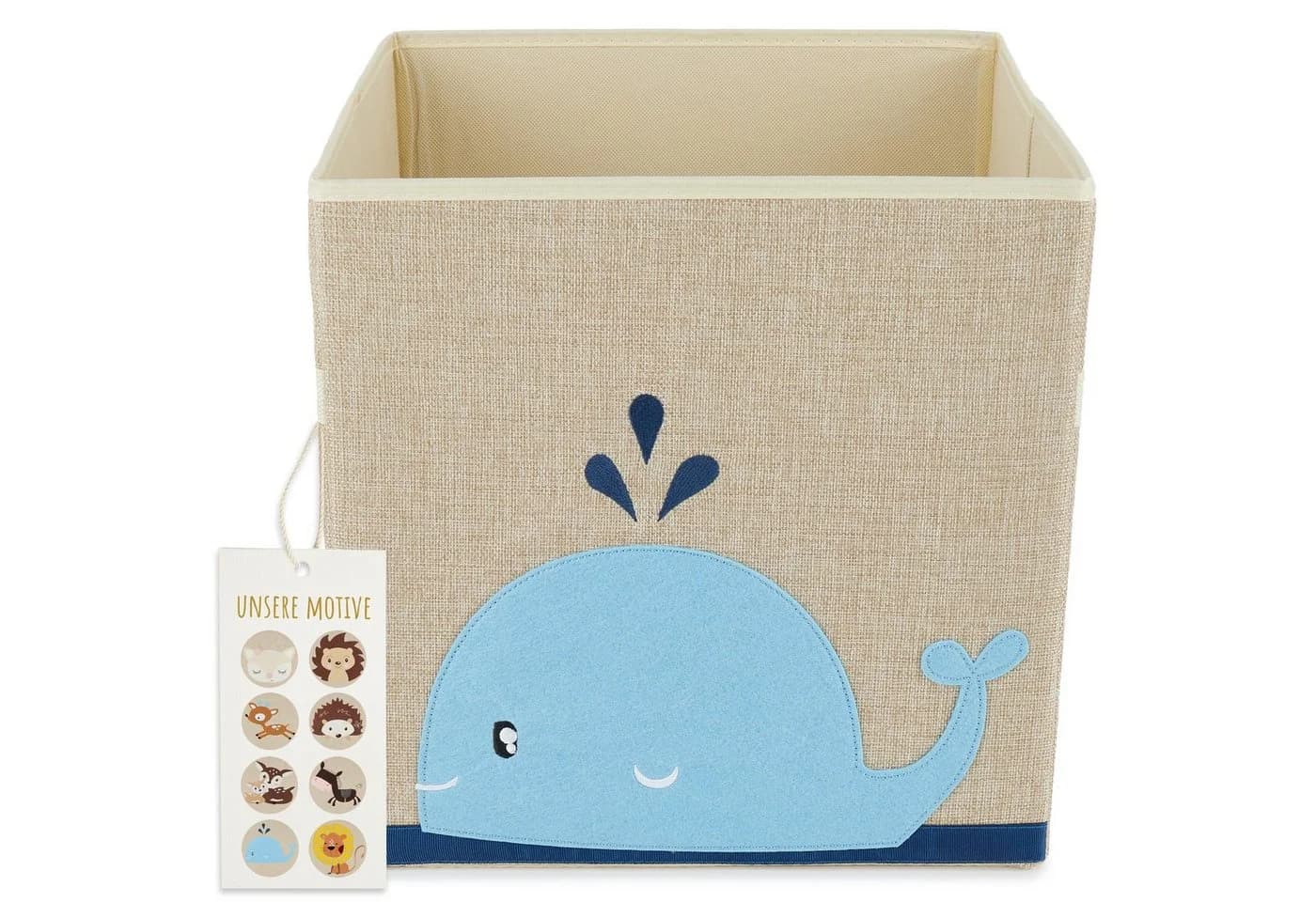BIECO Spielzeugtruhe Kinder Aufbewahrungsbox Wal 36L Beige Faltbar - Bild 2