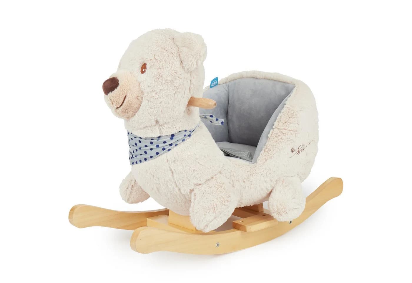 BIECO Schaukeltier Bär Creme Plüsch 62x30x48 cm - Bild 2