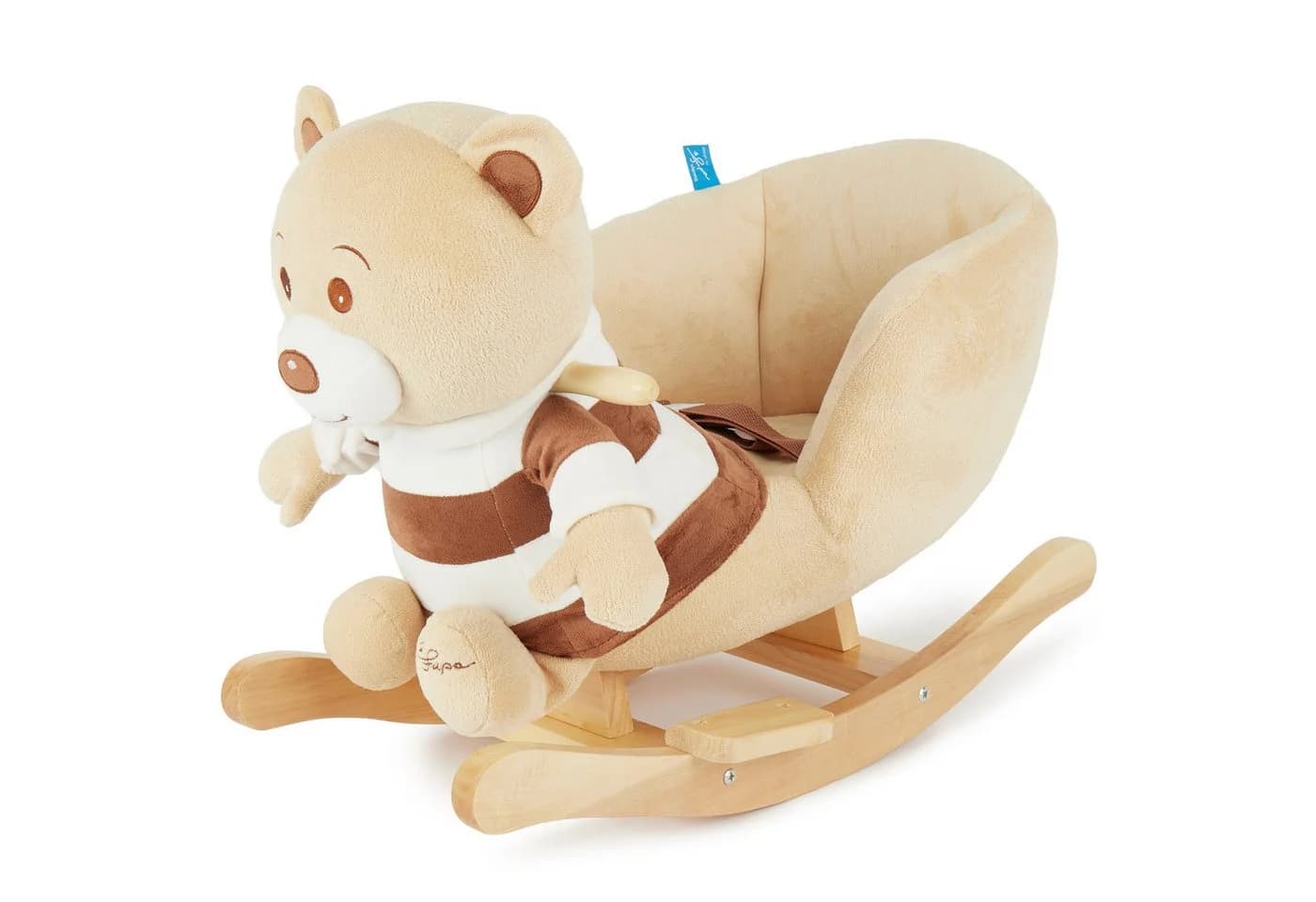BIECO Schaukeltier Bär Bubu Plüsch mit Holzgestell - Bild 2