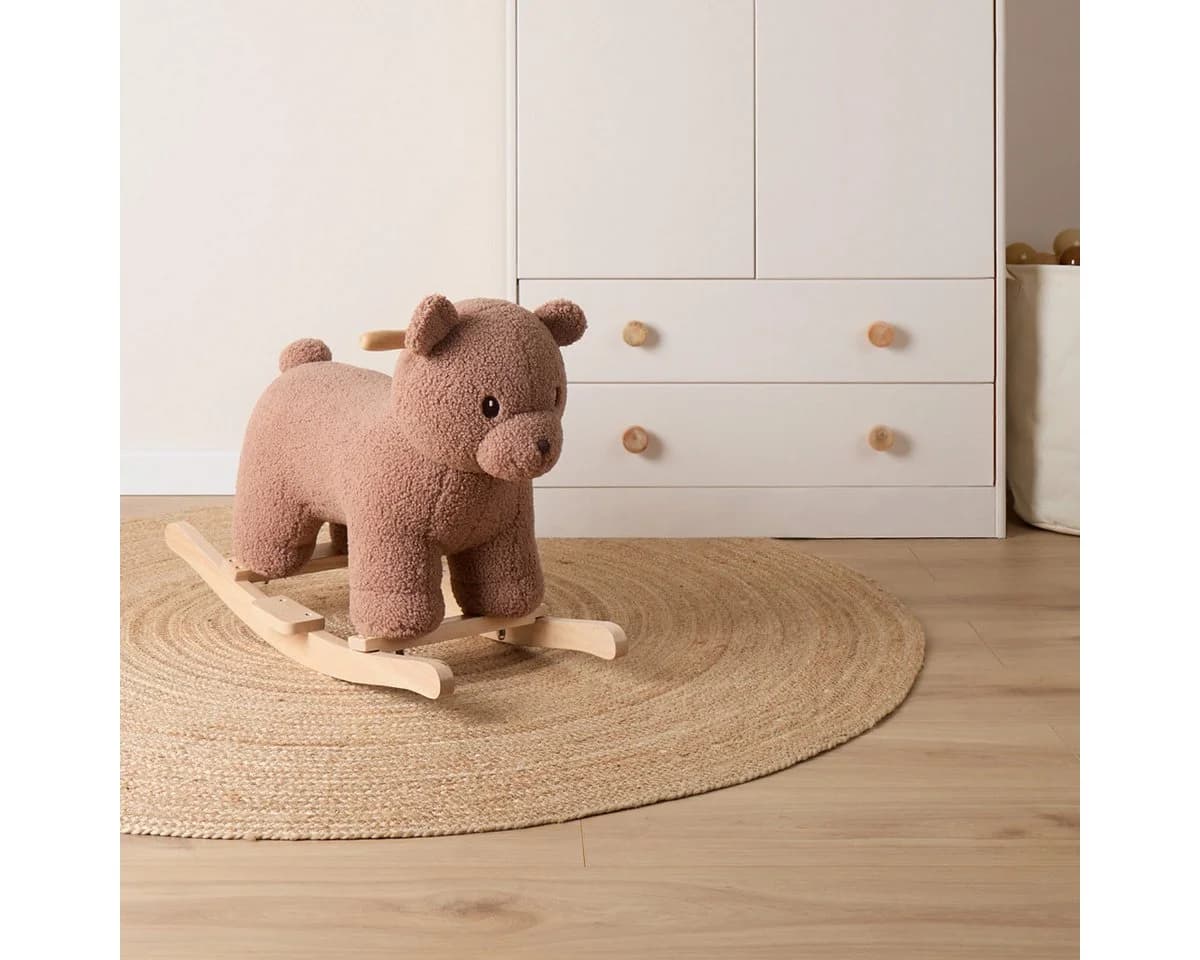 BIECO Schaukeltier Bär Mika aus Plüsch & Holz