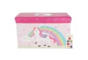 BIECO Spielzeugtruhe Aufbewahrungsbox mit Deckel Einhorn Rosa 60L Bild 2