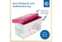 BIECO Spielzeugtruhe Aufbewahrungsbox mit Deckel Einhorn Rosa 60L Bild 4